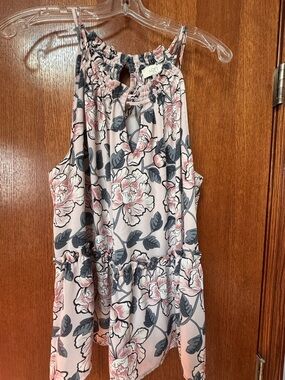 LOFT Pink Floral Halter Neck Women's Top Size Large